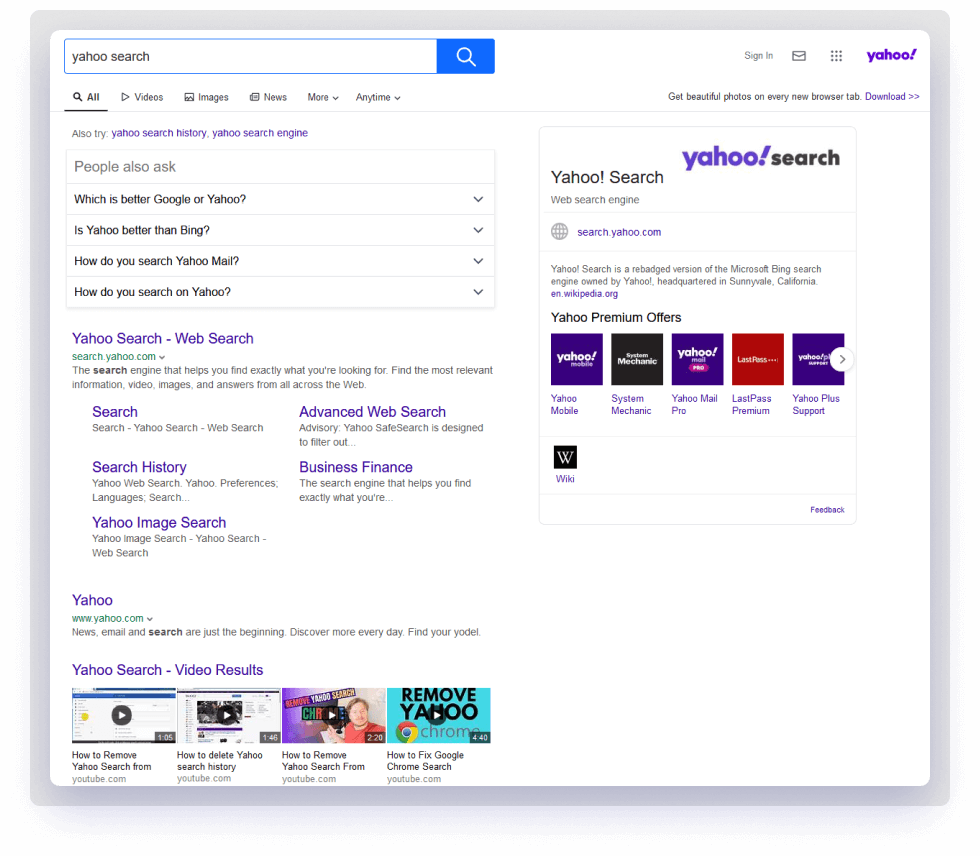 Yahoo Million Search
